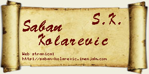Šaban Kolarević vizit kartica